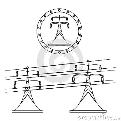 Electric tower Vector Illustration