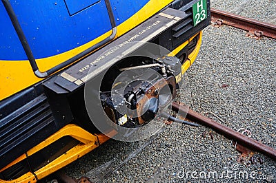 Electric Train Coupler Stock Photo