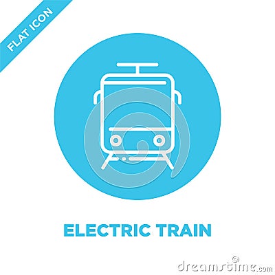 electric train icon vector. Thin line electric train outline icon vector illustration.electric train symbol for use on web and Vector Illustration