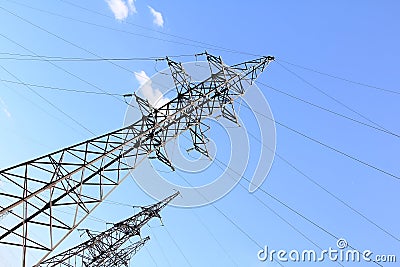 Electric transmission line Stock Photo