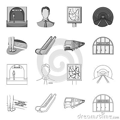 Electric, transport, equipment and other web icon in outline,monochrome style.Public, transportation,machineryicons in Vector Illustration