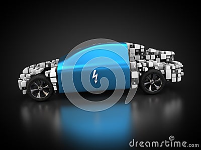 Electric vehicle with abstract carbody Stock Photo