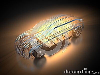 Electric vehicle with abstract carbody Stock Photo