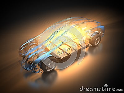 Electric vehicle with abstract carbody Stock Photo