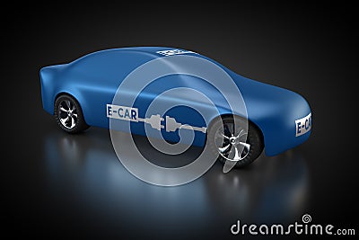 Electric vehicle with blue carbody Stock Photo