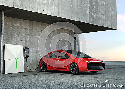 Electric vehicle charging station for home Stock Photo