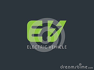 Electric vehicle logo design template Vector Illustration
