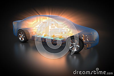 Electric vehicle with open carbody Stock Photo