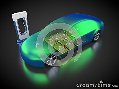 Electric vehicle with open carbody Stock Photo