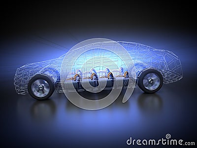 Electric vehicle with open carbody Stock Photo