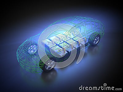 Electric vehicle with open carbody Stock Photo