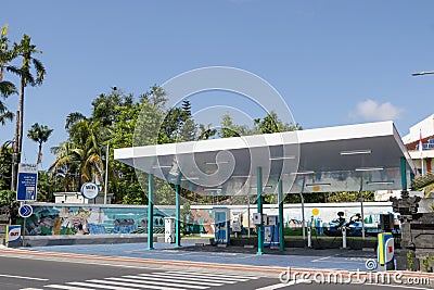 Electric vehicle Public charging station in Bali Editorial Stock Photo