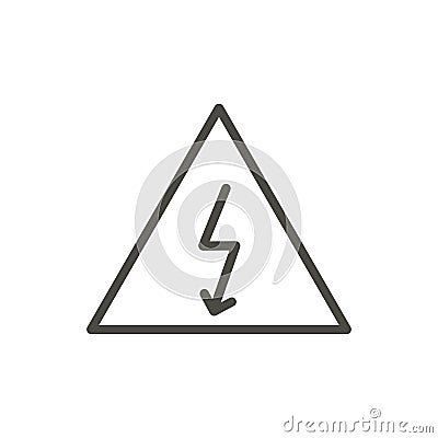 Electric warning icon vector. Line high valtage symbol isolated. Vector Illustration