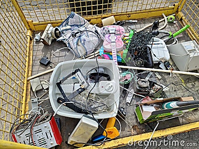 Electric waste electric devices sorting garbage - Denmark Stock Photo
