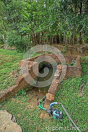 Electric Water Pump On Well, Maggot Village, Yellapur, Stock Photo