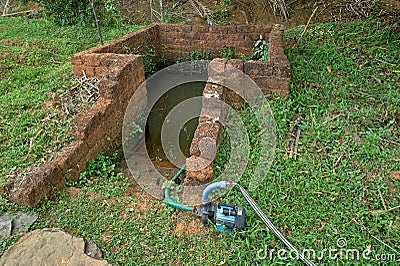 Electric Water Pump On Well, Maggot Village, Yellapur, Stock Photo