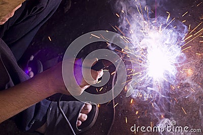 Electric welding Stock Photo