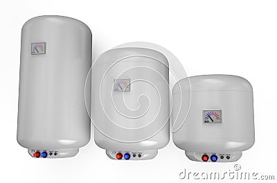 Electric white boiler, water heater Stock Photo