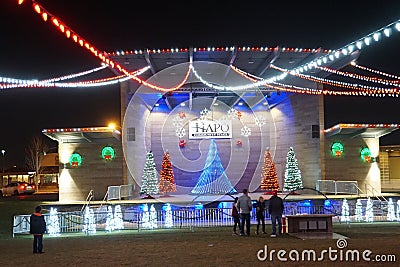 HAPO Electric Winter Wonder Land: City of Richland Christmas Lights Editorial Stock Photo