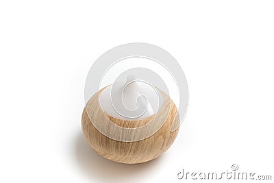 Electric wooden aroma oil diffuser isolated on white background Stock Photo