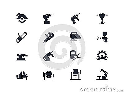 Electric work tools icons. Lyra series Vector Illustration