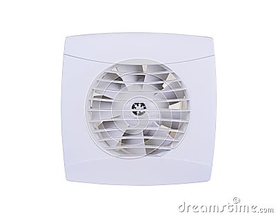 Electrical bathroom air ventilation exhaust fan isolated on white background with clipping path Stock Photo