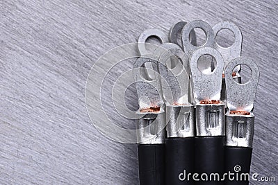 Electrical Cable with Cable Lug Stock Photo