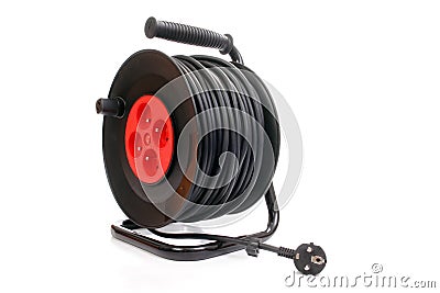 Electrical cable extension reel Stock Photo