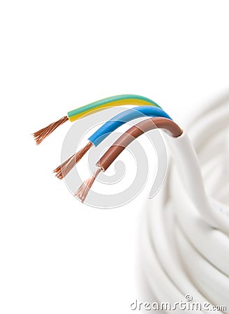 Electrical cable on White background Stock Photo