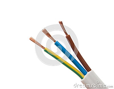 Electrical cable on White background Stock Photo