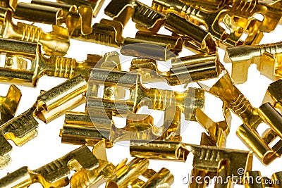 Electrical component bronze cable terminal connector Stock Photo