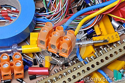 Electrical component kit Stock Photo
