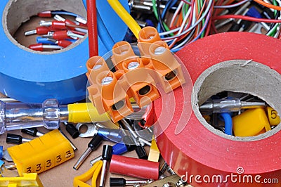 Electrical component kit Stock Photo