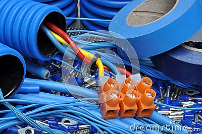 Electrical component kit Stock Photo