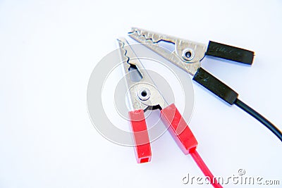 Electrical connectors crocodile Stock Photo