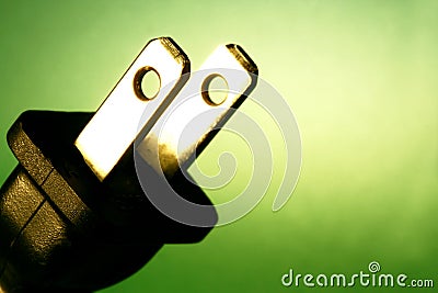 Electrical cord against green background Stock Photo