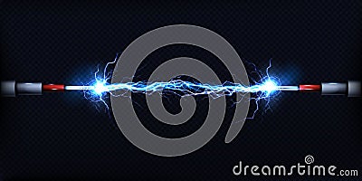 Electrical discharge between power cables vector Vector Illustration