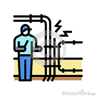 electrical fault finding color icon vector illustration Vector Illustration