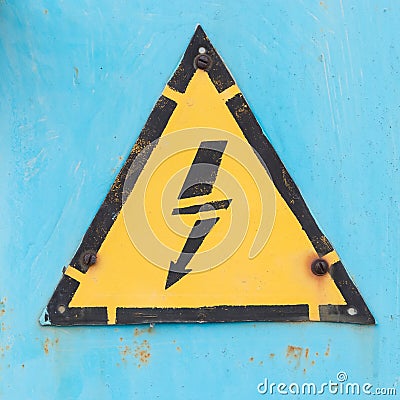 Electrical hazard sign Stock Photo