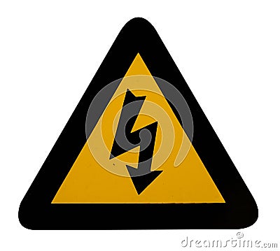 Electrical hazard warning sign Stock Photo