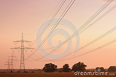 Electrical High Tension Lines Stock Photo