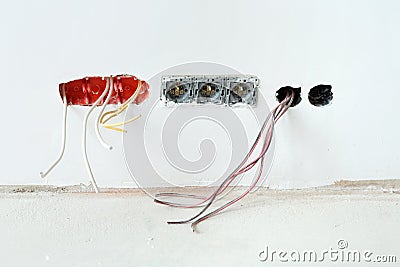 Electrical installation Stock Photo