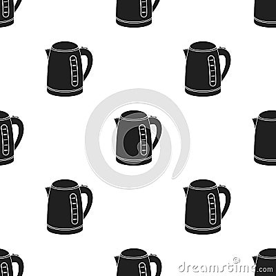 Electrical kettle icon in black style on white background. Household appliance pattern stock vector Vector Illustration