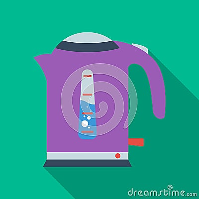 Electrical kettle icon in flate style isolated on white background. Kitchen symbol stock vector illustration. Vector Illustration