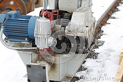 Electrical mechanical actuator wheel gantry crane Stock Photo