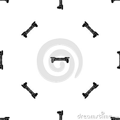 Electrical modern gyroboard pattern seamless black Vector Illustration