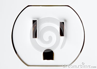 A 110 volt electrical outlet. Stock Photo