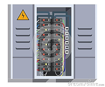 Electrical panel isolated on white background Vector Illustration