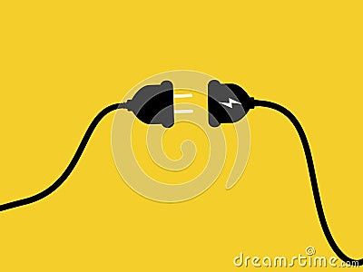 Electrical plugs and sockets. Connection and Disconnection Concept vector Vector Illustration