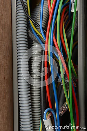 Electrical renovation work Stock Photo